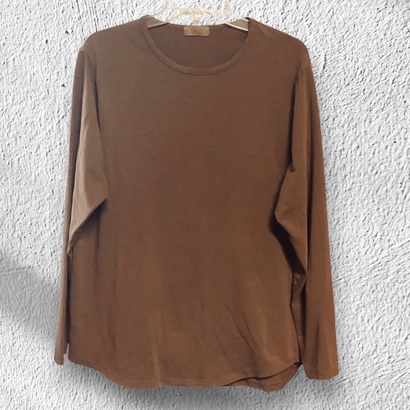nuuds Other - Nuuds Men's Brown Crew Neck Long Sleeve Cotton Pullover T-Shirt Size XL